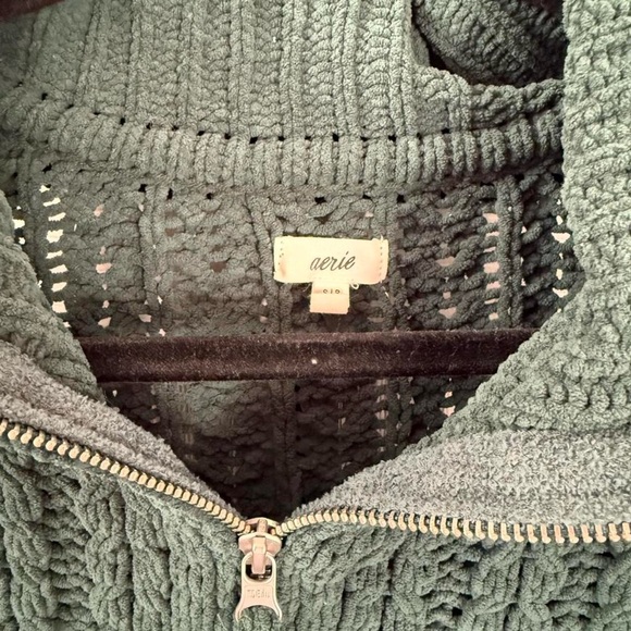 Aerie Cable Car Quarter Zip Sweater - Picture 5 of 7